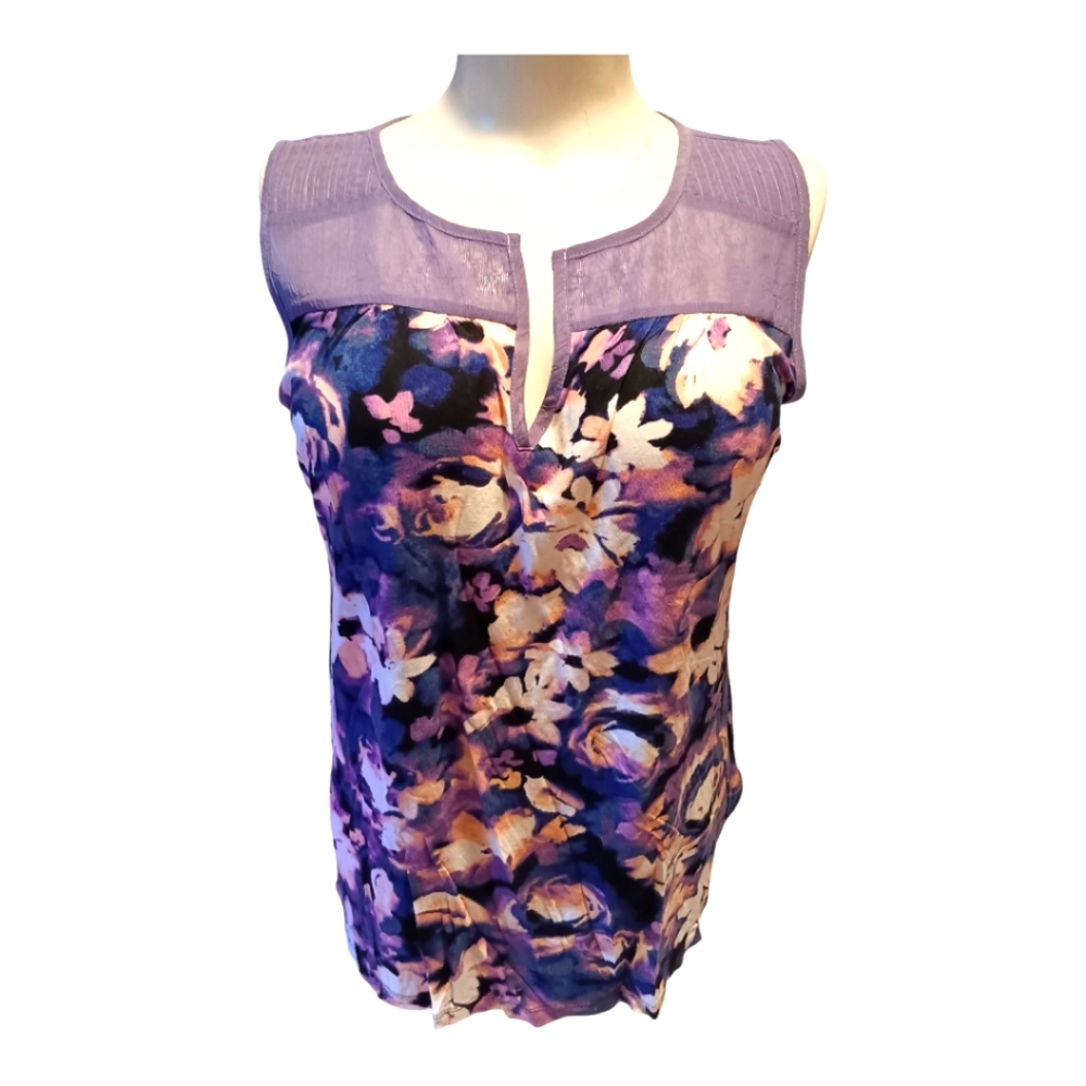 Simply Vera Vera Wang Purple Graphic Tank Top